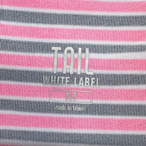 Tail White Label Womens Medium Pink Black Striped Sleeveless Zip Up Golf Top - Picture 4 of 10